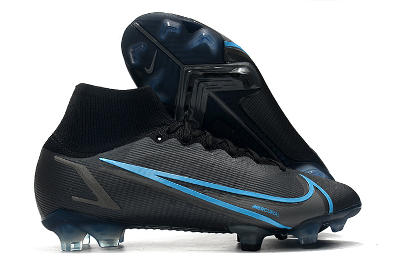 Nike Superfly 8 Preto com Azul (trava de silicone)