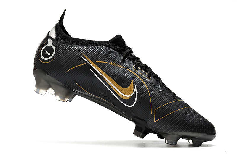 Nike Mercurial Vapor 14 - Preta com Dourado (Trava de Silicone)