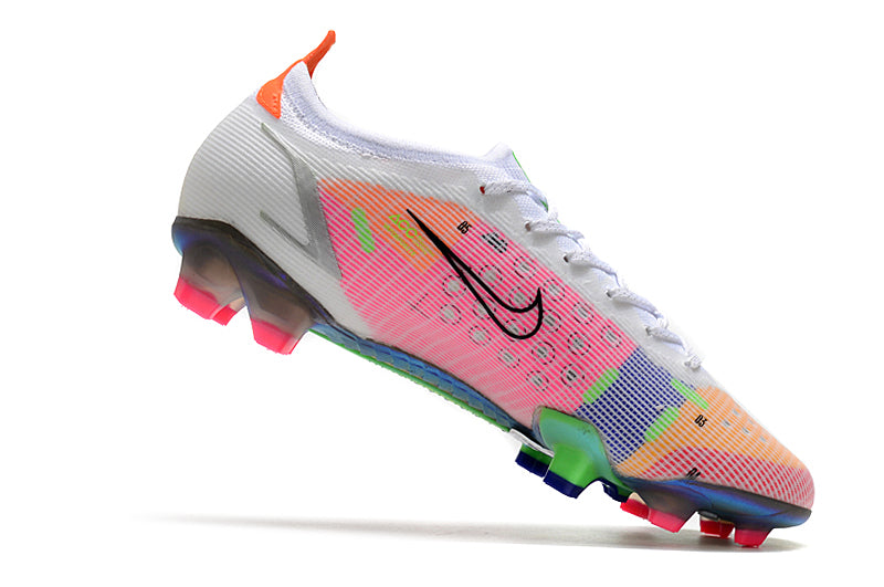 Nike Mercurial Vapor 14 - Branco com Rosa(Trava de Silicone)