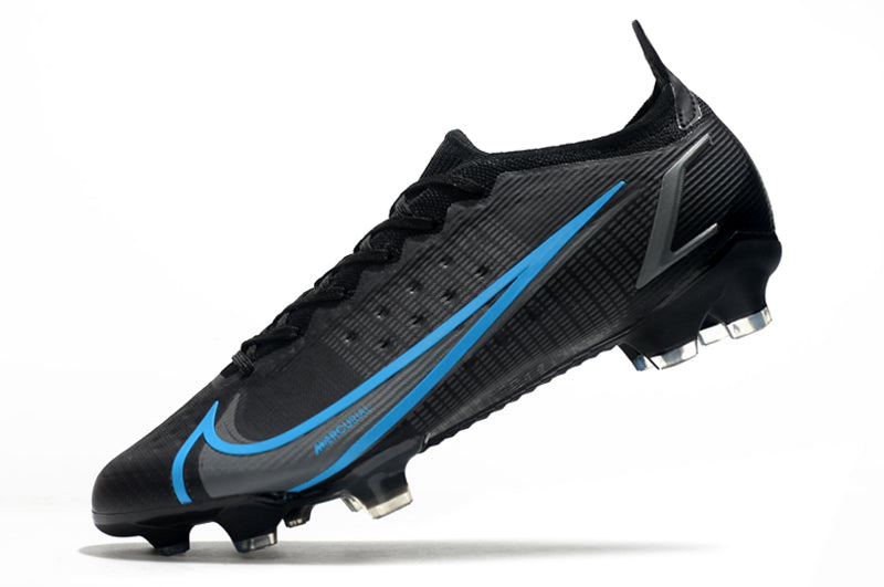 Nike Mercurial Vapor 14 - Preto com Azul (Trava de Silicone)