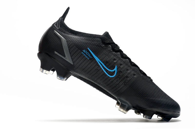 Nike Mercurial Vapor 14 - Preto com Azul (Trava de Silicone)