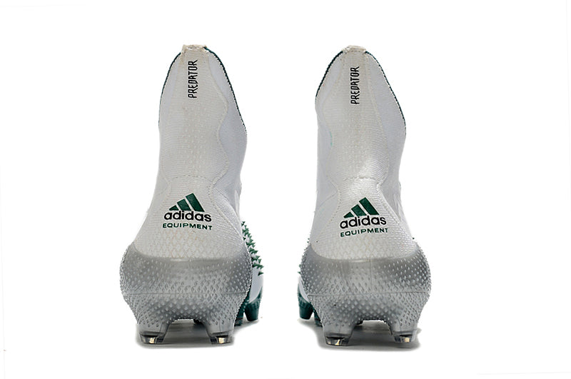 Adidas Predator Freak Branca com Verde (Cano Alto, Sem Cadarço)