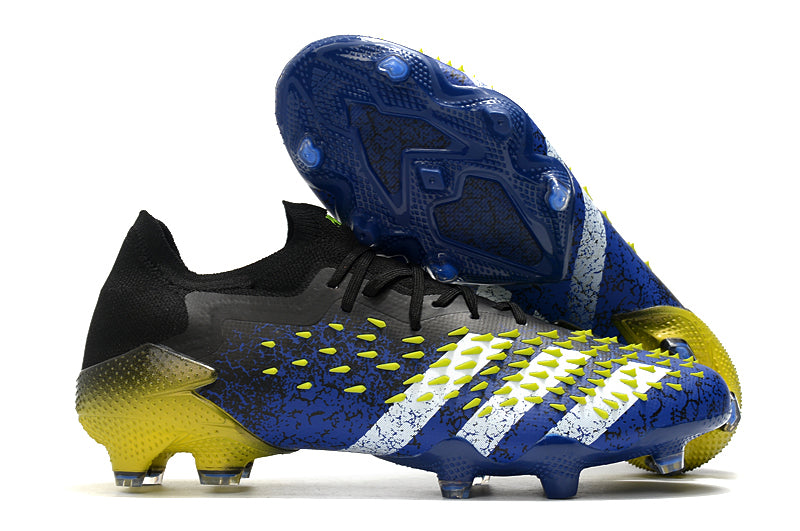 Adidas Predator 20.1 Azul com amarelo  (Cano Baixo)