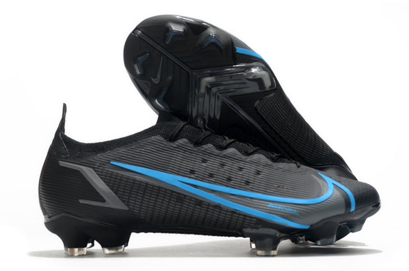 Nike Mercurial Vapor 14 - Preto com Azul (Trava de Silicone)