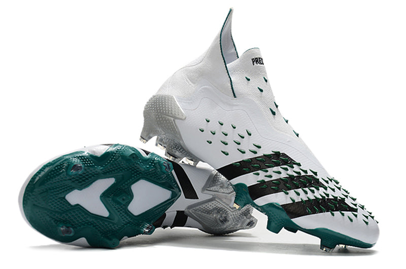 Adidas Predator Freak Branca com Verde (Cano Alto, Sem Cadarço)