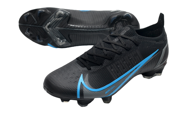 Nike Mercurial Vapor 14 - Preto com Azul (Trava de Silicone)