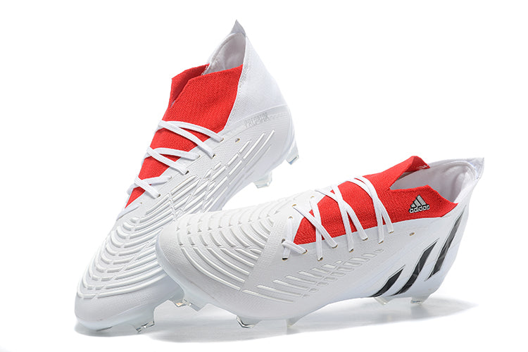 Adidas Predator Edge Branca com Vermelho  (Com Cadarço)