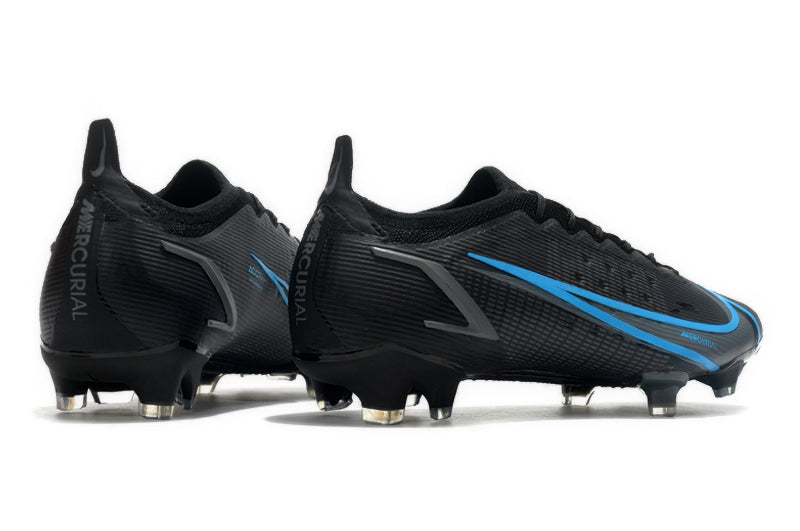 Nike Mercurial Vapor 14 - Preto com Azul (Trava de Silicone)