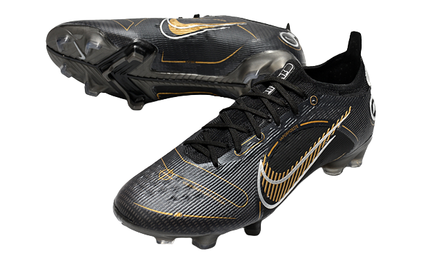 Nike Mercurial Vapor 14 - Preta com Dourado (Trava de Silicone)