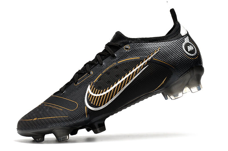 Nike Mercurial Vapor 14 - Preta com Dourado (Trava de Silicone)