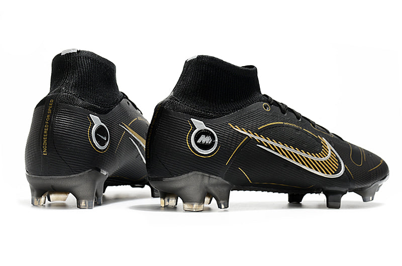 Nike Superfly 8 Preta com Dourado (trava de silicone)