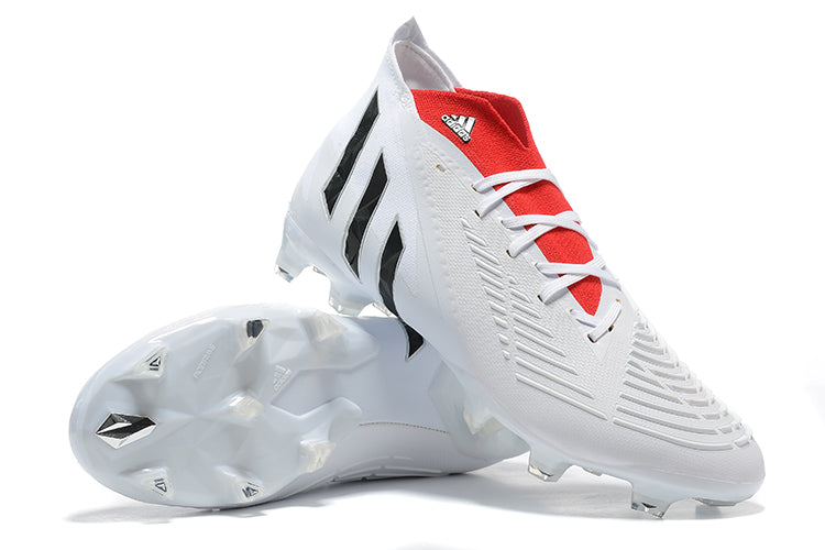 Adidas Predator Edge Branca com Vermelho  (Com Cadarço)