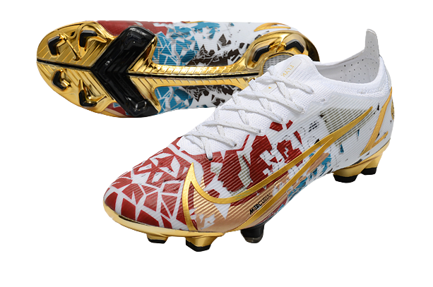 Nike Mercurial Vapor 14 - Branco com Vinho  (Trava de Silicone)