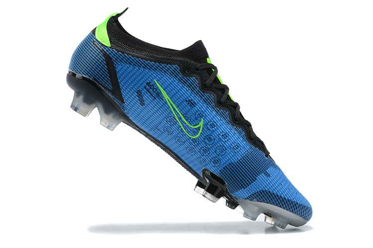 Nike Mercurial Vapor 14 - Azul com Verde (Trava de Silicone)